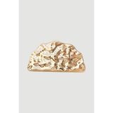 Gusto Dokulu Metal Clutch Çanta - Gold