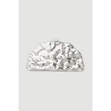 Gusto Dokulu Metal Clutch Çanta - Gümüş