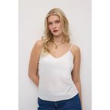 Gusto Ip Askılı Saten Atlet - Beyaz - M