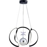 Gusto Lighting Elsa Tek Top LED Sarkıt Avize,siyah,3 Renk Yanabilen LED Avize, Modern Salon Oda LED Avize