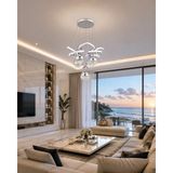 Gusto Lighting Helen 5 Top LED Sarkıt Avize,krom,3 Renk Yanabilen LED Avize, Modern Salon Oda LED Avize