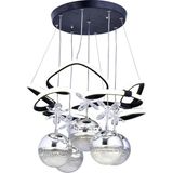 Gusto Lighting Helen 5 Top LED Sarkıt Avize,siyah,3 Renk Yanabilen LED Avize, Modern Salon Oda LED Avize