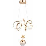 Gusto Lighting Laura Tek Top LED Sarkıt Avize,gold,3 Renk Yanabilen LED Avize, Modern Salon Oda LED Avize