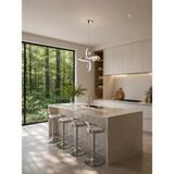 Gusto Lighting Lily Tek Top LED Sarkıt Avize,krom,3 Renk Yanabilen LED Avize, Modern Salon Oda LED Avize