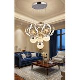 Gusto Lighting Stella 4 Top Krom LED Sarkıt Avize,3 Renk Yanabilen Modern Avize,salon LED Avize