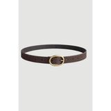 Gusto Oval Tokalı Suni Süet Kemer - Kahverengi - L - XL