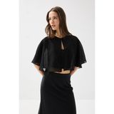Gusto Taşlı Rayon Şifon Bolero - Siyah - Standart
