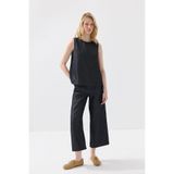 Gusto Tensel Denim Kolsuz Bluz - Lacivert