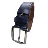 Gutiero Erkek Deri Kemer Lacivert Dikişli 4 cm 105 CM gutieroNM-606