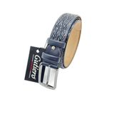 Gutiero Erkek%100 Hakiki Deri Lacivert Klasik Kemer, 115 Cm, DK-105
