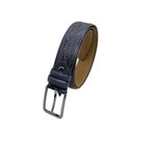 Gutiero Erkek%100 Hakiki Deri Lacivert Klasik Kemer, 130 Cm, DK-110