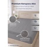 Güvenal Aquavia Kapitoneli Fitted Su Geçirmez Yatak Koruyucu Alez | Full Kenar | Tek Çift Battal Bebek Çocuk - Antrasit - 200 x 200 cm