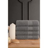 Güvenal BLANC 4'lü 50x90cm El Yüz & Saç Havlusu Seti | Havlu | El Havlusu | Banyo Havlusu I Çeyiz Havlusu - Antrasit