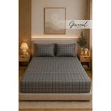 Güvenal Charm %100 Pamuk Desenli Yastık Kılıflı Lastikli Çarşaf Seti | Yastık Kılıfı| Lastikli Çarşaf | Uyku Seti | Çeyiz - Kare - 180 x 200