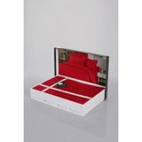 Güvenal Deluxe | Pamuk Saten Çift Kişilik Kutulu Nevresim Takımı | Saten Nevresim | Nevresim | Yastık Kılıfı | Çeyizlik | Uyku Seti - Kırmızı - 200 x 220 cm