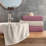 Güvenal Diana 4 Parça Kadife Kutulu Banyo Havlu Havlu Seti | Çeyiz Listesi | Banyo Havlusu | El Yüz Havlusu - 70 x 140 cm