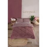 Güvenal Elite Wellsoft Battal Boy Çift Taraflı Yastık Kılıflı Lüx Yorgan Seti | Yorgan | Uyku Seti | Çeyiz - Gül Kurusu