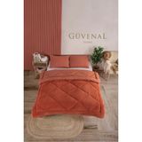 Güvenal Elite Wellsoft Battal Boy Çift Taraflı Yastık Kılıflı Lüx Yorgan Seti | Yorgan | Uyku Seti | Çeyiz - Turuncu