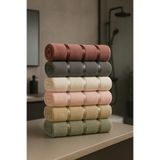 Güvenal Harmony Kutulu 6 adet 50*90 kadife havlu | Havlu & Havlu seti | Çeyiz Havlusu | Banyo Havlusu