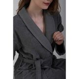 Güvenal Hera Ultrasoft Unisex Bornoz | Erkek Kadın Bornozu | Ultrasoft Bornoz | Hediyelik Bornoz | Çeyizlik - Antrasit - Açık Gri - S - M / M - L