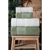 Güvenal Lara Kutulu 4'lü Banyo Havlusu | Havlu Takımı | Havlu | Havlu Seti I Hamam Seti I Çeyiz Havlusu - 50 x 90 cm - Yeşil