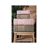 Güvenal Lara Kutulu 4'lü Banyo Havlusu | Havlu Takımı | Havlu | Havlu Seti I Hamam Seti I Çeyiz Havlusu - Kahverengi - Pembe - 70 x 140 cm
