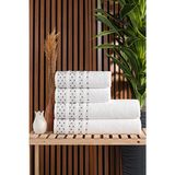 Güvenal Lisa 4'lü Banyo Havlu Takımı | Havlu | Havlu Havlu Seti I Çeyiz Havlusu - Beyaz - 70 x 140 cm