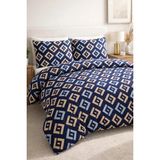 Güvenal Prestije Lastikli Çarşaflı Çift Kişilik Nevresim Takımı | Çeyiz Listesi | Nevresim | Uyku Seti - Lacivert - 200 x 220 cm