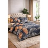 Güvenal Prestije Lastikli Çarşaflı Çift Kişilik Nevresim Takımı | Çeyiz Listesi | Nevresim | Uyku Seti - Turuncu - 200 x 220 cm