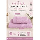 Güvenal Sahra | 2'li Banyo Havlu Seti | Havlu | Banyo Havlusu I Hamam Seti I Çeyiz Havlusu | ( 70 x 140 cm - 50 x 90 cm ) - Pudra