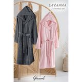 Güvenal Savanna | 2'li Pamuklu Unisex Kadife Kapüşonlu Bornoz Seti | Ultra Yumuşak | Kadın Bornoz | Erkek Bornoz | Çeyiz | Banyo