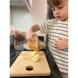 Güvenli Ahşap Kesme Tahtası ve Bıçağı (Montessori Eğitim Materyali, Doğrama Seti)