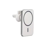 Güvenli Sepet Apple iPhone 12-13-14-15 Pro/max Uyumlu Magsafe Kablosuz Manyetik Araç Şarj Cihazı 15 W Oto Telefon Tutucu - Beyaz