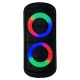 Güvenli Sepet Outdoor Parti Hoparlörü Rgb LED Işıklı Karaoke Bluetooth Hoparlör 3 Inç ×2 Speaker Fm Radyo /usb Tf Kart Girişli - Siyah