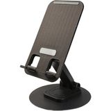 Güvenli Sepet Telefon Tutucu Metal Telefon Standı Uzayan 360°KATLANIR Kaydırmaz Tabanlı Tablet Tutucu - Siyah