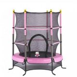 Güvenlik Fileli Çocuk Trambolin 140 Cm Pembe