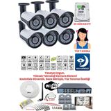 Güvenlik Kamera Seti - 6 Kameralı - 5Mp Sony Seculens, Full Hd, Gece Görüşü, Yasalara Uygun, 2Tb Disk + Ses Alma - Kdj-6S-42Ir-Pnd-V4
