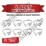 Güvenlik Kamerası Kablosu 8Li Bnc-Power Kolay Montaj Kaliteli