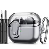 【Güvenlik Kilidi】 Samsung Galaxy Buds3 Pro 2024 ve Galaxy Buds 3 için Tasarlanmış Kılıf Temizleyici Kit ve Anahtarlık, Premium Şeffaf Kapak ve Galaxy Buds3 Pro/Galaxy Buds 3 için Metal Alt Kapak -