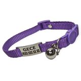 Güvenlik Kilitli isimli Kedi Tasması, isimlikli Kedi Tasması, Kedi Künyesi, Safety Click tasma mor