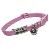 Güvenlik Kilitli isimli Kedi Tasması, isimlikli Kedi Tasması, Kedi Künyesi, Safety Click tasma pembe