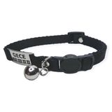 Güvenlik Kilitli isimli Kedi Tasması, isimlikli Kedi Tasması, Kedi Künyesi, Safety Click tasma siyah