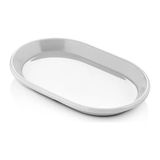 GuvenliPazar 12 Adet 10X15 cm Melamin Derin Oval Kahvaltılık Mezelik Makinede Yıkanabilir Siyah Servis Tabağı
