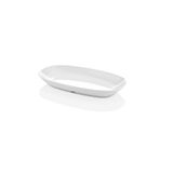 GuvenliPazar 12 Adet 15X9 cm Melamin Oval Kayık Kahvaltılık Mezelik Makinede Yıkanabilir Beyaz Servis Tabağı