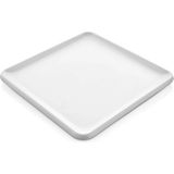GuvenliPazar 12 Adet Kare Melamin Tatlı Servis Sunum Tabağı Makinede Yıkanabilir Dayanıklı Mimoza 26 cm - beyaz