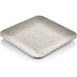 GuvenliPazar 12 Adet Mat Krem Kare Melamin Tatlı Tabağı Servis Tabağı - Bulaşık Makinesinde Yıkanabilir 22 cm