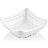 GuvenliPazar 12 Adet Melamin Kare Mini Sosluk ve Çerezlik 10 cm - 62 ml Beyaz Makinede Yıkanabilir