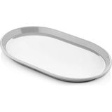 GuvenliPazar 6 Adet 14X24 cm Melamin Derin Oval Kahvaltılık Mezelik Makinede Yıkanabilir Siyah Servis Tabağı