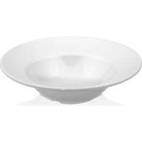GuvenliPazar 6 Adet 25 cm Melamin Spagetti Tabağı Derin Makarna Tabağı Makinede Yıkanabilir Beyaz