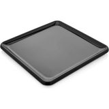 GuvenliPazar 6 Adet Kare Melamin Tatlı Servis Sunum Tabağı Makinede Yıkanabilir Mimoza Siyah 18 cm